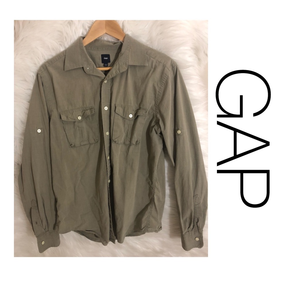 GAP Olive Button Up Blouse
